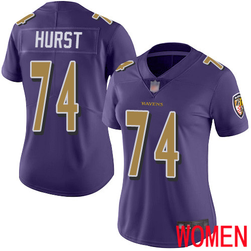 Baltimore Ravens Limited Purple Women James Hurst Jersey NFL Football #74 Rush Vapor Untouchable->customized nhl jersey->Custom Jersey